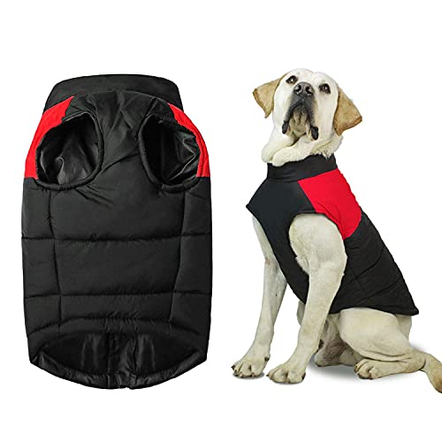 Shinmax Abrigo para Perros Chaqueta Cálida, Traje de Nieve a Prueba de Viento Chaleco para Perros Pequeños y Medianos Forro de Algodón Suave, Chaleco para Mascotas con Arnés con Anillo en D