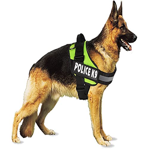 Shop Non Stop Police-K9 - Arnés para perros sin tirones, flexible y fácil agarre con mango y correa (XL, verde)