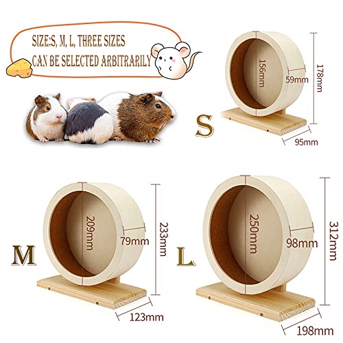 SHUANGJUN para hámster de Madera silenciosa para hámster, Rueda de Ejercicio Antideslizante, para hámster, Ratones, Ratones, Chinchillas, Mascotas pequeñas Rueda de Desplazamiento (S)