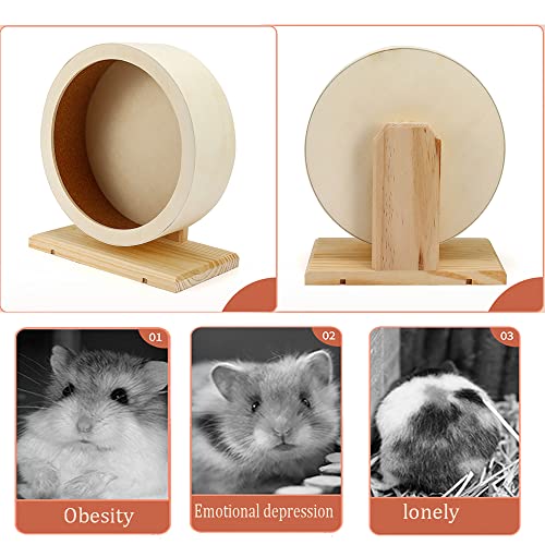 SHUANGJUN para hámster de Madera silenciosa para hámster, Rueda de Ejercicio Antideslizante, para hámster, Ratones, Ratones, Chinchillas, Mascotas pequeñas Rueda de Desplazamiento (S)