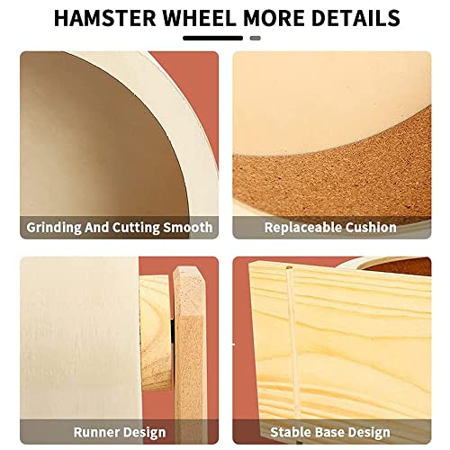 SHUANGJUN para hámster de Madera silenciosa para hámster, Rueda de Ejercicio Antideslizante, para hámster, Ratones, Ratones, Chinchillas, Mascotas pequeñas Rueda de Desplazamiento (S)