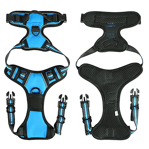 SIBOTER Arnés Perro, Arnes Perro Mediano con Lineas Reflectante, Arnés Perro Antitirons Transpirable con Control de Manijia, Ideal para Perros Entrenamiento al Aire Libre