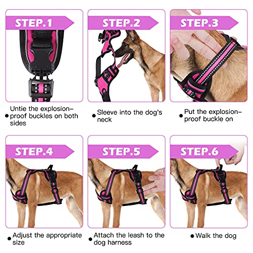 SIBOTER Arnés Perro, Arnes Perro Mediano con Lineas Reflectante, Arnés Perro Antitirons Transpirable con Control de Manijia, Ideal para Perros Entrenamiento al Aire Libre