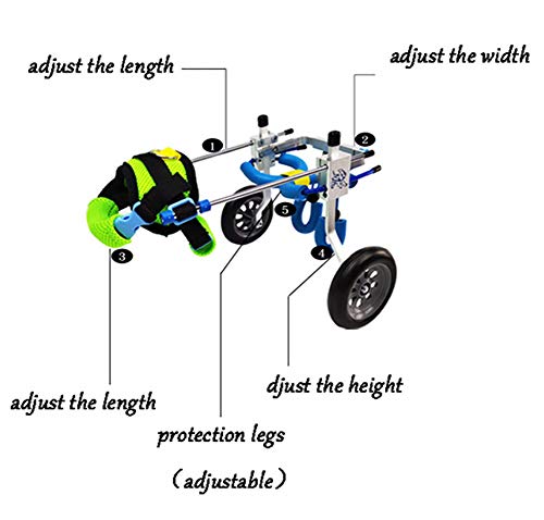 Silla de Ruedas para Perro Gato Conejo para Rehabilitación de Piernas, Ayudar para Perros Mayores o con Problema de Movilidad Patas Traseras, Carrito para Perritos 22~39 pounds