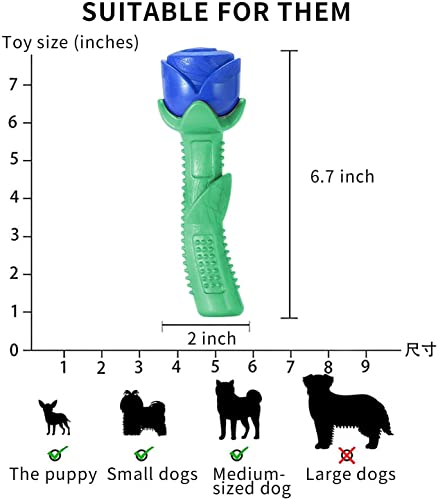 Simeloor Juguete para masticar duradero para perros, rosas, juguete interactivo para cachorros, perros masticables agresivos para formación de cepillado de dientes para perros pequeños y medianos