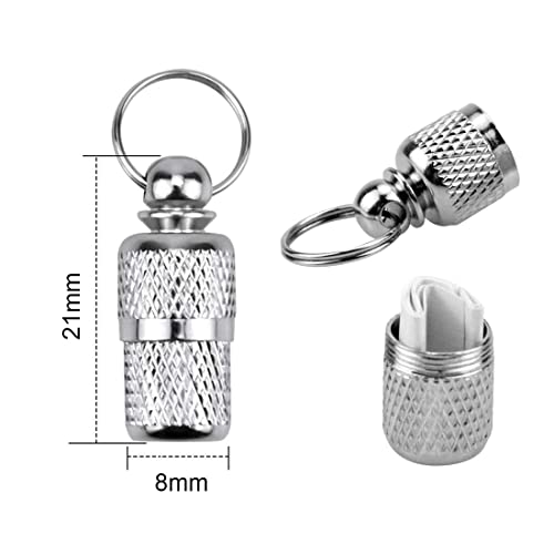 SIOPPKIK 4pcs Etiquetas de identificación de mascotas anti-perdidas Collares de tubo de barril Nombre Dirección Etiqueta de identidad Colgantes Cachorro Gatito Etiqueta personalizada, Plata