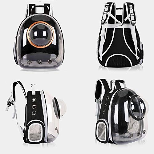 Sipobuy Mochila Cápsula Espacio para Mascotas, Portador De Perro Cachorro Pequeño Mediano, Transparente Transpirable Resistente Al Calor, Portador De Mascotas para Viajes Senderismo Camping (Grey)