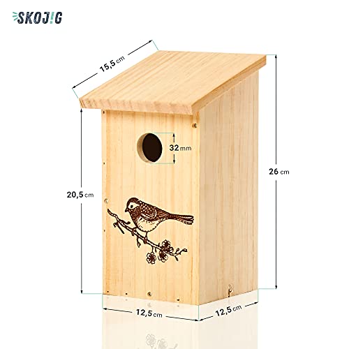 Skojig Casa para pájaros con diseño/Techo Plano