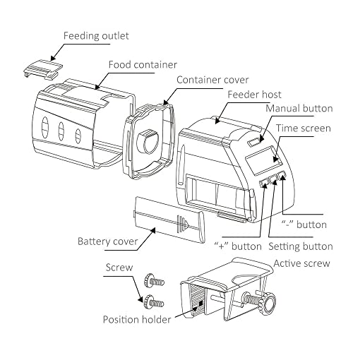 SKROWHN Digital LCD Smart Control alimentador automático de peces de acuario tanque de la charca de peces de alimentación automática del temporizador alimentador del alimento de temporizador ajustable