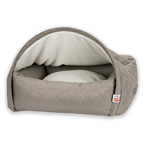 Sleepy Fox® by KONA CAVE®- Cama Cueva para mascotas - Iglú del Nido del Gorrión - Pequeño– Beige