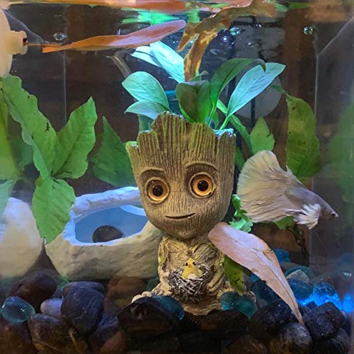 SLOCME Acuario Groot Air Bubbler decoraciones de piedra - con tubo estándar de 7 pies 3/16 pulgadas y válvulas de control accesorios