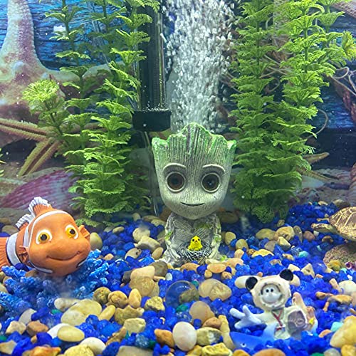 SLOCME Acuario Groot Air Bubbler decoraciones de piedra - con tubo estándar de 7 pies 3/16 pulgadas y válvulas de control accesorios