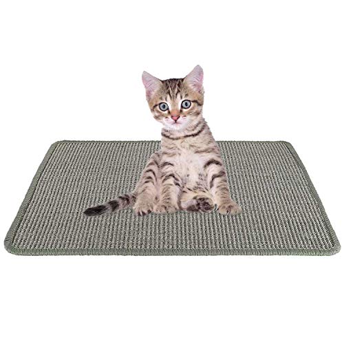 SlowTon Alfombrilla Scratcher Cat, Almohadilla de raspado de Cuerda Tejida de sisal Natural para Garras de amolado de Gato y Muebles de Alfombra de Alfombra Protectora 60 * 40cm