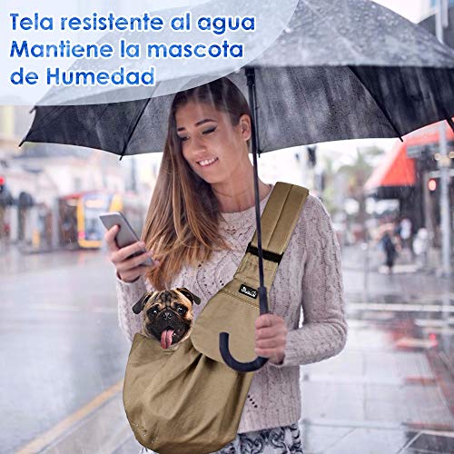 SlowTon Bolsos para Mascotas Transportín para Perros Pet Carrier Dog Hand Sling Carrier Bandolera Correa de Hombro Acolchada Ajustable Tote Bag con Bolsillo Delantero Puppy Carrier