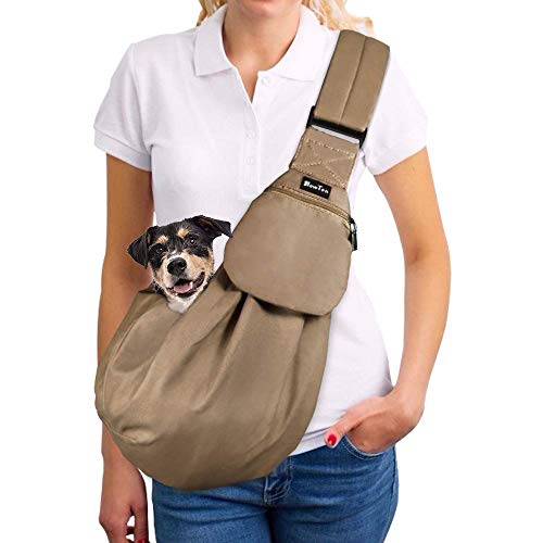 SlowTon Bolsos para Mascotas Transportín para Perros Pet Carrier Dog Hand Sling Carrier Bandolera Correa de Hombro Acolchada Ajustable Tote Bag con Bolsillo Delantero Puppy Carrier