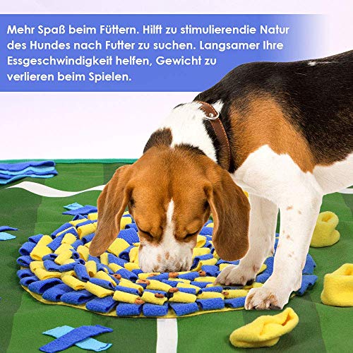 SlowTon Snuffle Mat para Perros,Perro Sniffing Oler Entrenamiento Inteligencia Juguete Sensación de Olor Ejercicio Ejercicio Nariz Colchoneta de Trabajo Manta (100x65cm)