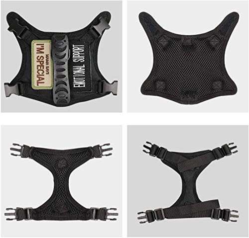 S.Lux Arnés Perro Pequeño , Arnés para Perro Ajustable Pet Harness Anti Escape Mascotas Chaleco (Negro)