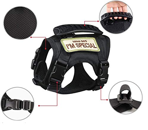 S.Lux Arnés Perro Pequeño , Arnés para Perro Ajustable Pet Harness Anti Escape Mascotas Chaleco (Negro)