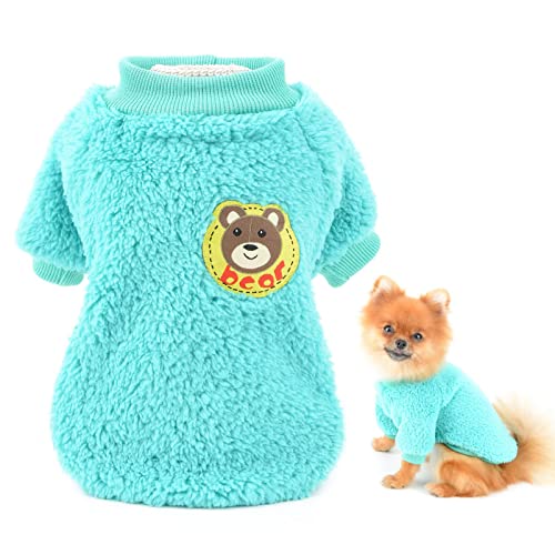 SMALLLEE_LUCKY_STORE Sudadera de forro polar para mascotas, para perros pequeños, gato, cachorro, yorkie, chihuahua, chico, niña, ropa cálida de invierno