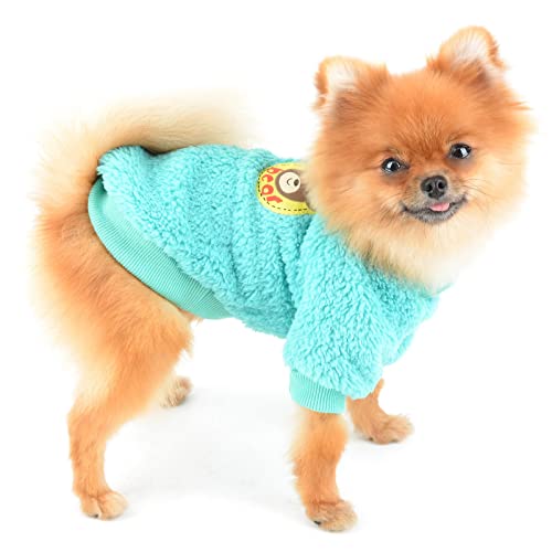 SMALLLEE_LUCKY_STORE Sudadera de forro polar para mascotas, para perros pequeños, gato, cachorro, yorkie, chihuahua, chico, niña, ropa cálida de invierno