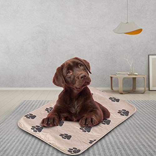 Smandy Almohadillas para Perros, Estera Impermeable para la orina Orina de la Cama Estera Reutilizable para el Entrenamiento del Perro Estera de alimentación Lavable Alfombra de Whelping(Marrón X)