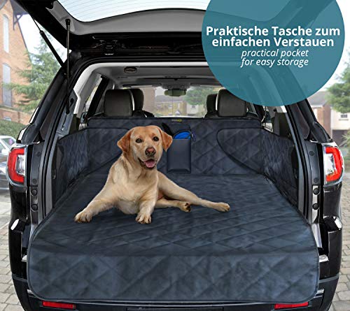 smartpeas Funda para Perros - Funda para Maletero de Coche Universal - protección Evita Humedad Suciedad pelos - Material Antideslizante - Funda Resistente con Lateral 185x105x36 cm