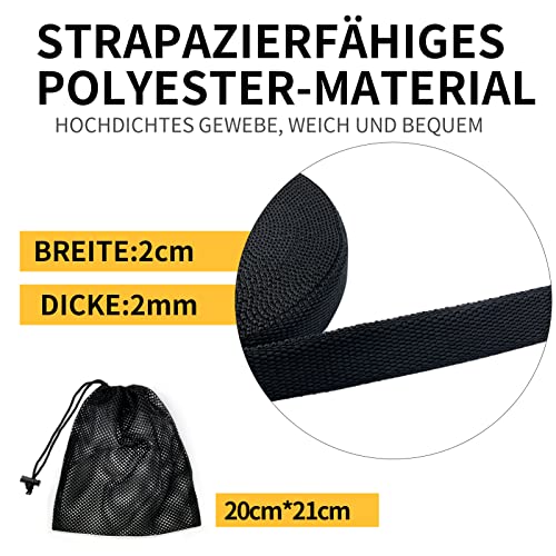 SmeeSwee Correa de arrastre para perros, 10 m, con acolchado de agarre y bolsillo de malla, correa para perros grandes y pequeños, resistente (negro)