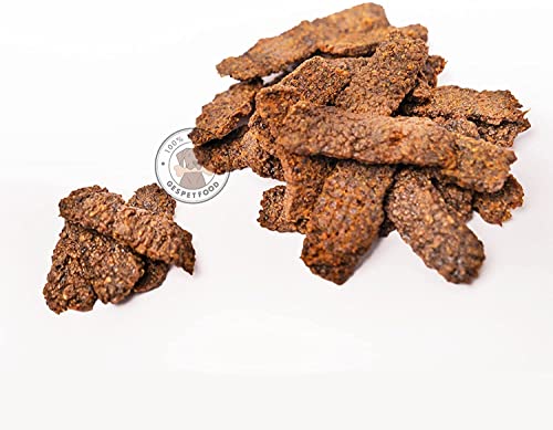 Snack Deshidratado para Perros - 2 Bolsas de 500 g - Tiras Deshidratadas de Ternera para Perros - 100% Ternera - Sin OGM - Mantiene Las Encías Saludables - Fabricado en España - GESPETFOOD