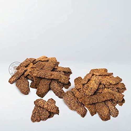 Snack Deshidratado para Perros - 2 Bolsas de 500 g - Tiras Deshidratadas de Ternera para Perros - 100% Ternera - Sin OGM - Mantiene Las Encías Saludables - Fabricado en España - GESPETFOOD