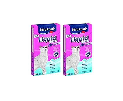 Snack Vitakraft para Gatos Líquido con Salmón Omega 3-12 Piezas de 15 gr