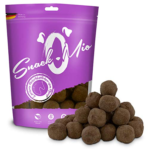 SnackOMio deliciosas albóndigas de caballo 125g, 1 paquete (1 x 0,125 kilogramos)