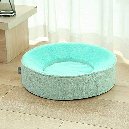 SNFHL Cama Interior para Gatos, Cama de Látex Tipo Rosquilla para Gatos, Sofá Cálido para Mascotas de Invierno Suave,Green