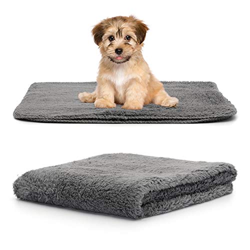 Snug Rug Mantas de lujo para mascotas – Manta de forro polar Sherpa suave y cálida – Manta lavable para sofá cama de coche (88 x 60 cm, tamaño pequeño), color gris pizarra