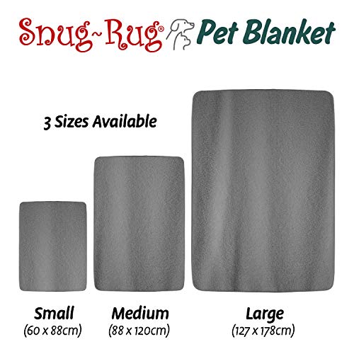 Snug Rug Mantas de lujo para mascotas – Manta de forro polar Sherpa suave y cálida – Manta lavable para sofá cama de coche (88 x 60 cm, tamaño pequeño), color gris pizarra