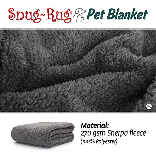 Snug Rug Mantas de lujo para mascotas – Manta de forro polar Sherpa suave y cálida – Manta lavable para sofá cama de coche (grande 127 x 178 cm, gris pizarra)