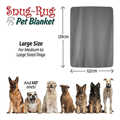 Snug Rug Mantas de lujo para mascotas – Manta de forro polar Sherpa suave y cálida – Manta lavable para sofá cama de coche (grande 127 x 178 cm, gris pizarra)