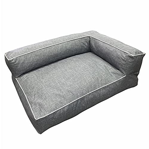 Sofa Cama Lounge para Perros y Gatos Mascotas de Tamaño Pequeño a Mediano con Viscoelástica 3D, Impermeable, desenfundable 70 X 50 X 30 S- M Gris