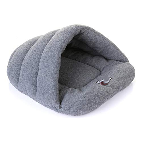 Soft Indoor Cama Para Perros Sofá, Nido De 2 En 1 Mascotas Portátil Gato Cachorro Bolsa De Dormir Cama Cueva Plegable Para Mascotas Cama Con Forma De Zapatilla Medio Cubierta-gris 48*38*20cm