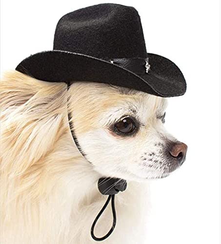 Sombrero de Vaquero para Perro, Accesorio de Disfraz de Mascota para Perros, Gatos, Disfraz de Vacaciones, Mascotas (Negro)