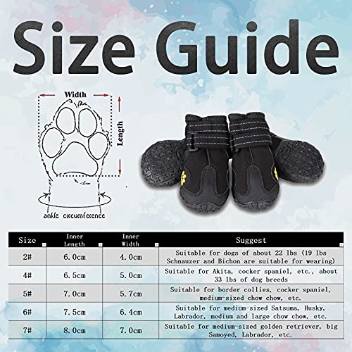 Sonernt Thicken Fleece Warm Dog Shoes for Snow, Paw Protection Anticongelante Antideslizante Botas de Invierno de Suela Blanda para Perros pequeños Teddy Bichon Frise Pomeranian (6)