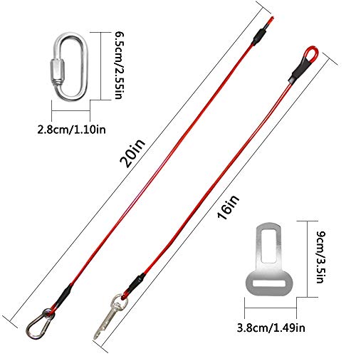 Sonku Cinturón de Seguridad para Coche para Perros, 2 Piezas, a Prueba de Cable de Acero, cinturón de Seguridad para vehículos, Apto para Perros pequeños, medianos, Grandes y extragrandes, Color Rojo