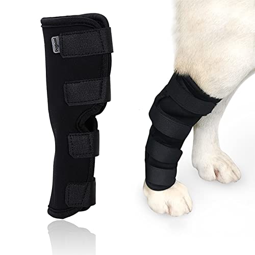 Soporte para Pierna de Perro de 2 Piezas, Protector de Codo para Perro Transpirable, Rodillera para Perro para Ayudar con la Pérdida de Estabilidad,Black,S