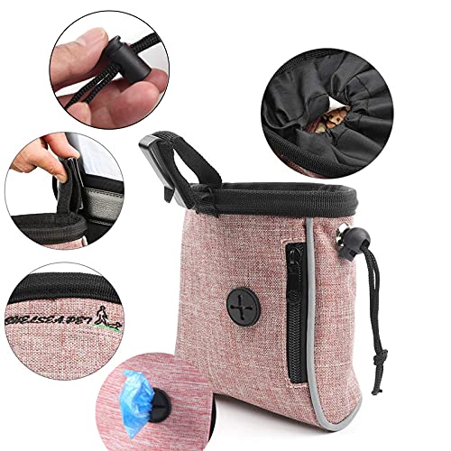 Splend Bolsa de Entrenamiento para Perros, Bolsa de Bocadillos para Perros, Bolsa de Entrenamiento para Bocadillos para Mascotas, Juguetes y Bocadillos para Mascotas al Salir (Rosa