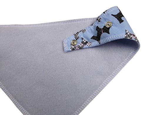 Spoilt Rotten Pets Scottie Dog Design Sky Blue Bandana. Tamaño Mediano/Grande para Cuello de 17 a 22 Pulgadas. Cualquier Nombre o Nombre Nick Bordado Gratis