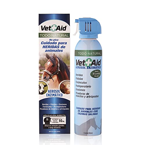 Spray cicatrizante y desinfectante para curación de heridas en perros, gatos y todo tipo de animales. Vet-Aid Spray 240 ml