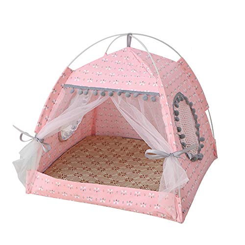 SSRSHDZW Carpa Gatos Casa Nido Mascotas Perros Pequeños Perro Desmontable Tipi Mascotas Cama Plegable Portátil Al Aire Libre Casa Mascotas Perrera Lona Extraíble Lavable,L