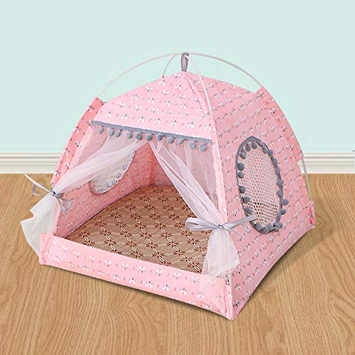 SSRSHDZW Carpa Gatos Casa Nido Mascotas Perros Pequeños Perro Desmontable Tipi Mascotas Cama Plegable Portátil Al Aire Libre Casa Mascotas Perrera Lona Extraíble Lavable,L