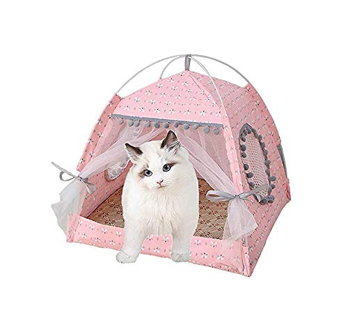 SSRSHDZW Carpa Gatos Casa Nido Mascotas Perros Pequeños Perro Desmontable Tipi Mascotas Cama Plegable Portátil Al Aire Libre Casa Mascotas Perrera Lona Extraíble Lavable,L