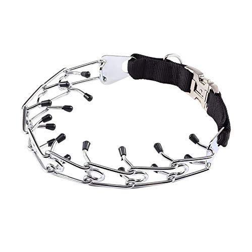 starter Collar Pinchos Perro,Collar Adiestramiento Perros - Collar De Cadena De Estimulación Especial para Perros De Entrenamiento con Cubierta Negra (B)