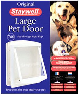 Staywell 760 - Puerta para Mascotas Blanca Grande - Solapa Transparente